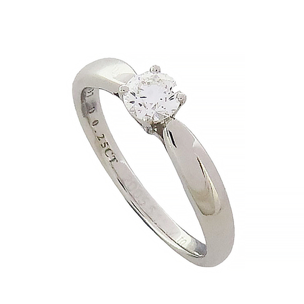 【二手名牌BRAND OFF】Tiffany & Co 蒂芬妮 Tiffany Setting 0.25CT 鑽石 PT950 鉑金戒指 product thumbnail 2