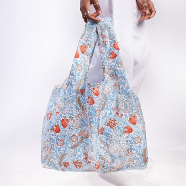 英國Kind Bag-環保收納購物袋-中-William Morris聯名-金百合