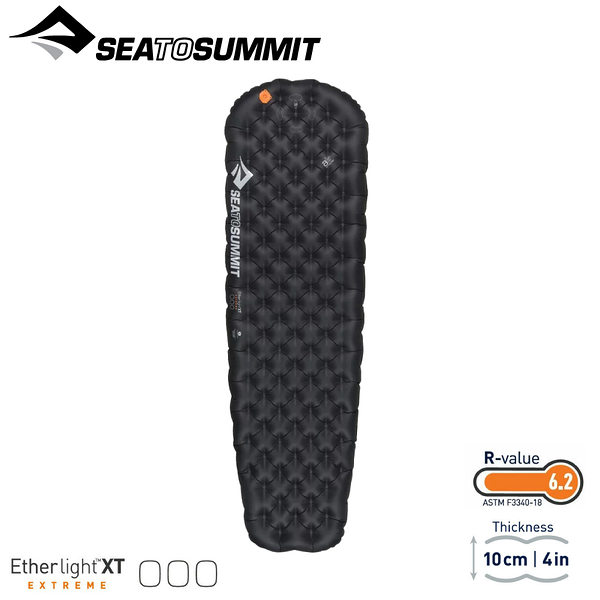 【Sea to Summit 澳洲 輕厚系列睡墊-極限版 R(充氣袋，維修貼，枕貼)《黑》】STSAMELXTEXM/露營