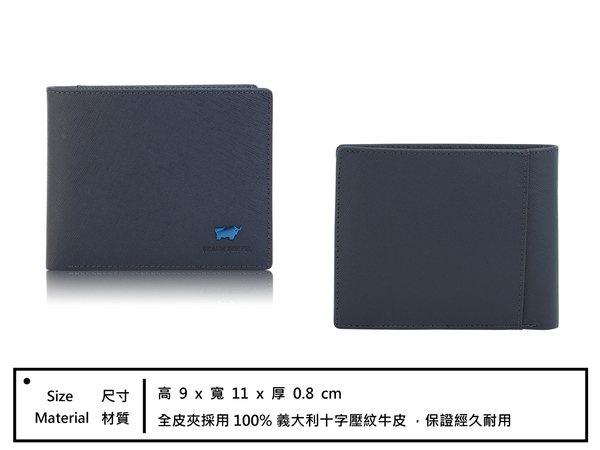 【全新正品】BRAUN BUFFEL 艾康系列真皮10卡短皮夾暗夜藍【寧寧小舖/台中30年皮件老店】BF366-314-1 product thumbnail 4