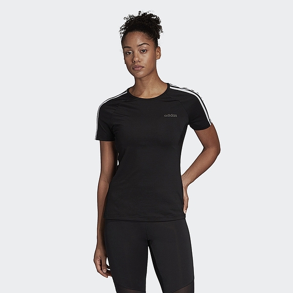 adidas 3-STRIPES 短袖 上衣 女 EH8722 女 黑 透氣 運動 短T 短袖