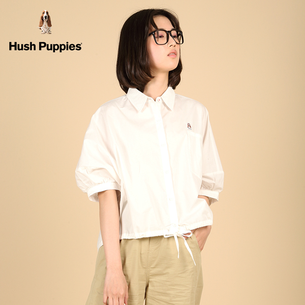 Hush Puppies 襯衫 女裝素色寬鬆剪裁後褶襯衫 product thumbnail 5