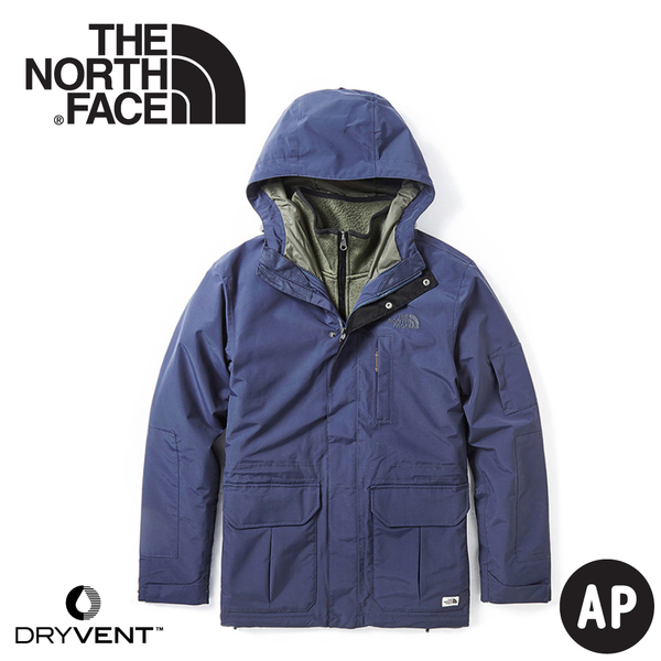 【The North Face 男 DryVent兩件式防水外套《海軍藍》】3VU9/夾克/防風外套/防水外套