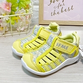 《7+1童鞋》日本 IFME 日和小花 寶寶機能 學步涼鞋 E407 黃色