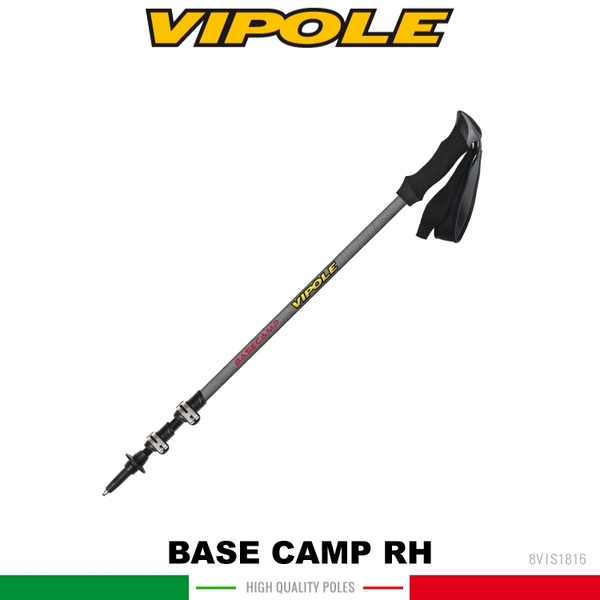 【VIPOLE 義大利 BASE CAMP QL RH 鋁合金雙快調登山杖《黑灰》】S-1816 /手杖/爬山/健行杖