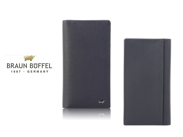 【全新品公司貨】BRAUN BUFFEL 真皮壓紋附拉鍊長夾 暗夜藍 【寧寧小舖/台中30年老店】BF378-631-1 product thumbnail 2