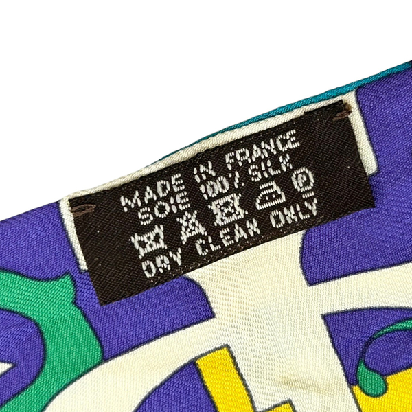 【二手名牌BRAND OFF】HERMES 愛馬仕 紫色 黃色 粉色 真絲 絲巾 圍巾 product thumbnail 3