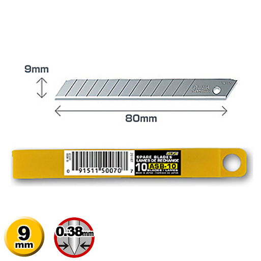 OLFA ASB-10 小型美工刀片 10片裝 (NOD)