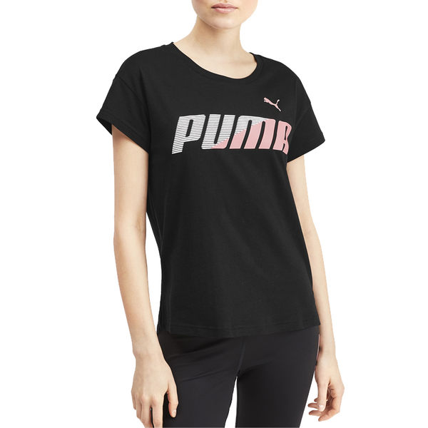 Puma Modern 女 黑粉色 短袖 上衣 短袖T恤 透氣 排汗 休閒 運動 瑜珈 短袖 58093801