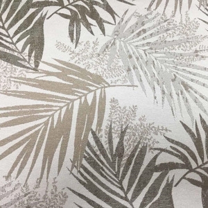 HOLA 熱帶葉緹花雙層遮光落地窗簾 270x230cm 白色