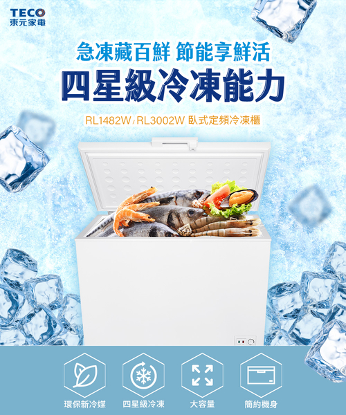 TECO東元300L上掀式臥式冷凍櫃 RL3002W~含拆箱定位+舊機回收 product thumbnail 2