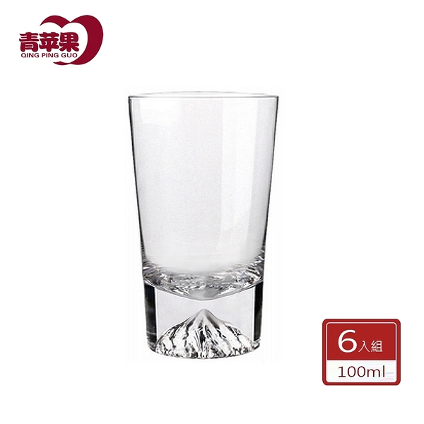 【DELI德力玻璃】日本富士山 玻璃杯6入組 100ml 雪山杯 富士山杯 威士忌杯 酒杯 咖啡杯 甜品杯