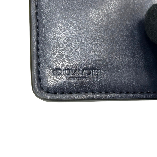 【限定李小姐購買】COACH 寇馳 藍色 PVC塗層帆布 馬車 扣式中夾 product thumbnail 7