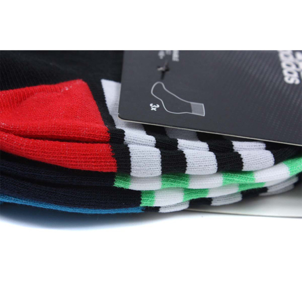Adidas 踝襪三入 童襪 黑/淺綠/紅藍 GV6534 noB48 product thumbnail 3