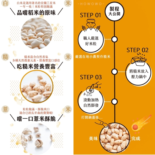 好米芽 無調味爆白米粒 / 糙米粒 / 薏米粒 爆爆米 最強育兒副食品 米餅 米香 0073 product thumbnail 3