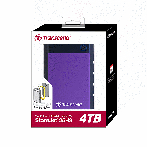 創見 transcend 25h3p 4tb 紫色 usb3.0 2.5吋 行動外接硬碟(ts4tsj25h3p)