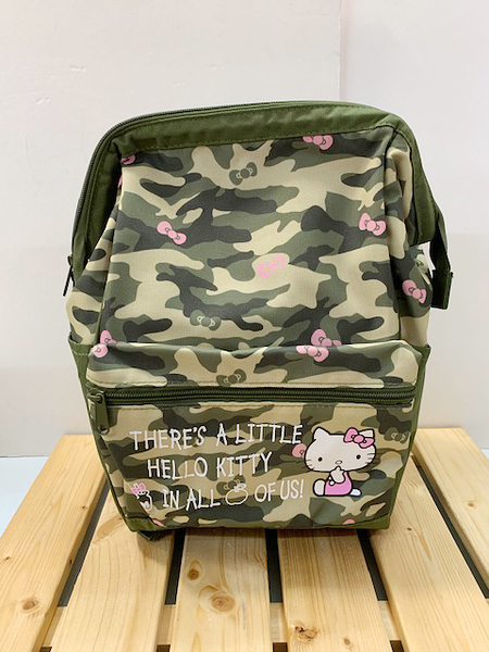 【震撼精品百貨】Hello Kitty 凱蒂貓~Sanrio HELLO KITTY後背包-迷彩綠M#10460