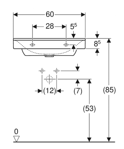 【麗室衛浴】GEBERIT 500.530.01.1 60公分可壁掛面盆 Xeno²系列 product thumbnail 3