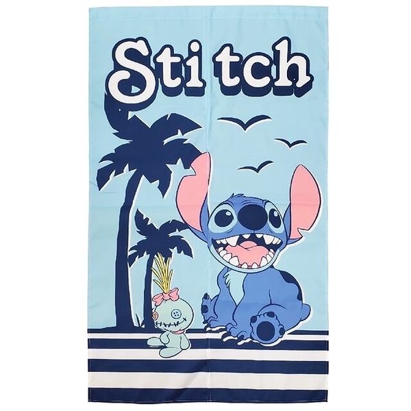 【震撼精品百貨】Stitch_星際寶貝史迪奇~台灣授權迪士尼 史蒂奇棉麻長門簾(85x150cm)-藍海灘#19309
