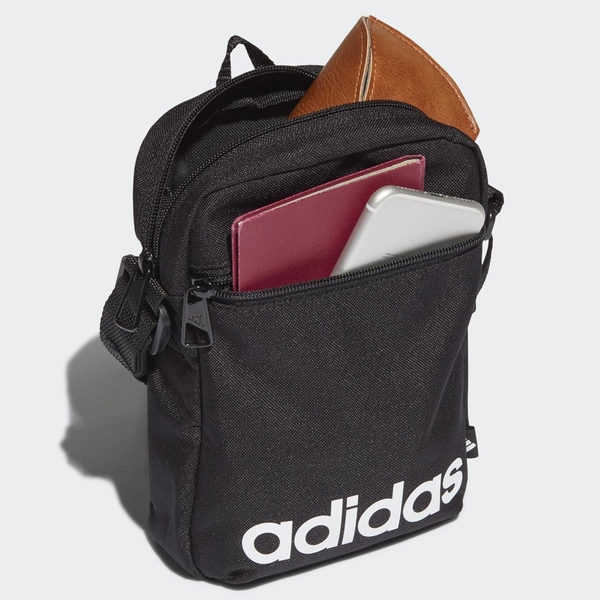 【現貨】ADIDAS ESSENTIALS 側背包 斜背包 拉鍊前袋 收納隨身物品 黑 【運動世界】GN1948 product thumbnail 5