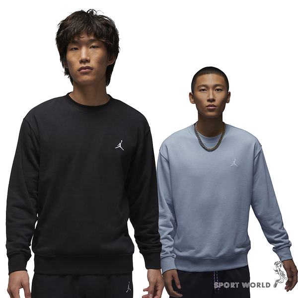 Nike Jordan 長袖上衣 男裝 刺繡 黑/水藍【運動世界】FQ1865-010/FQ1865-436