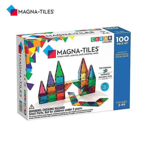 【南紡購物中心】Magna-Tiles Magna-Qubix 彩色透光磁力積木100片