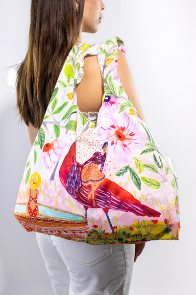 英國Kind Bag-環保收納購物袋-中-ROEQIYA FRIS聯名-紅鳥 product thumbnail 8