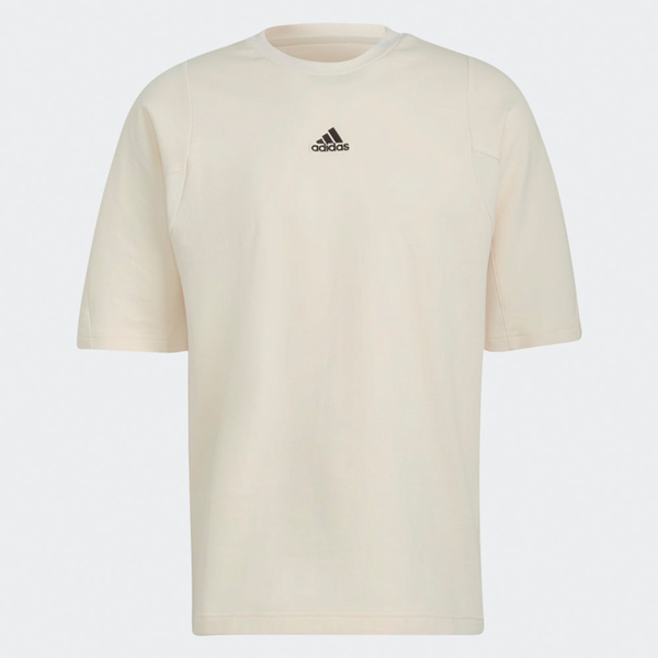 【現貨下殺】Adidas 男裝 短袖上衣 寬鬆 刺繡Logo 棉質 米白【運動世界】HB0476