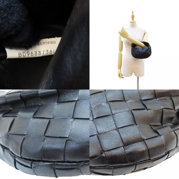 【二手名牌BRAND OFF】BOTTEGA VENETA 寶緹嘉 黑色 羊皮 編織 Mini Jodie 手提包 651876 product thumbnail 8