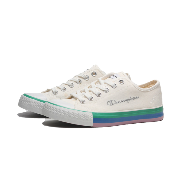 CHAMPION 休閒鞋 RAINBOW CANVAS 白 彩色 帆布鞋 女 WFLS107300