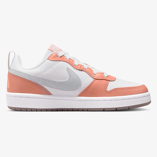 NIKE COURT BOROUGH LOW 2 GS 女鞋 大童 休閒 皮革 白銀橘【運動世界】DM1216-100 product thumbnail 3