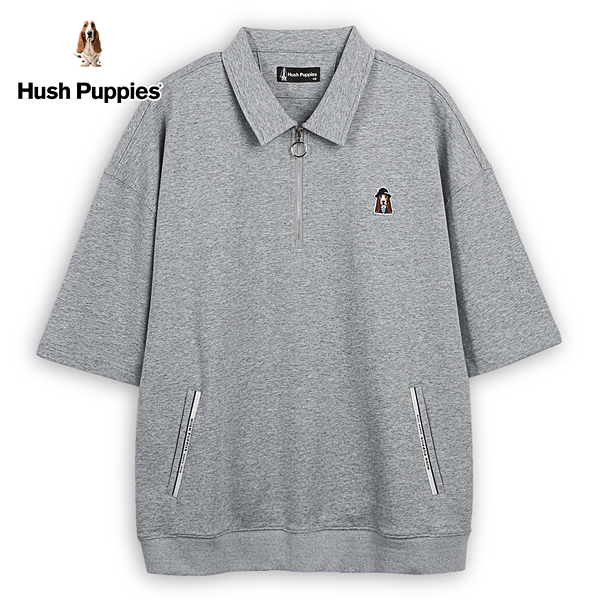 Hush Puppies 上衣 男裝半開襟拉鍊漁夫帽狗寬鬆版上衣