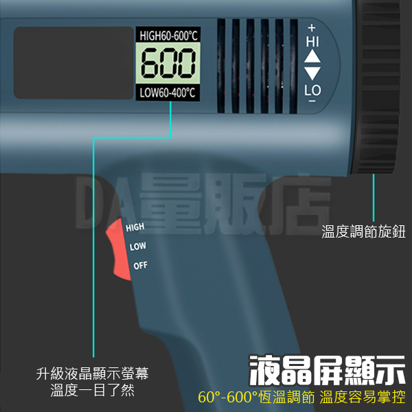 工業用熱風槍 1800W 110V 熱風機 熱縮膜 收縮膜風槍 五金 product thumbnail 5