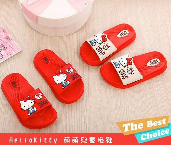 (e鞋院)HelloKittyQ軟萌萌兒童拖鞋 product thumbnail 4