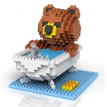 iPlay玩積木 鑽石積木 布朗熊系列 沐浴