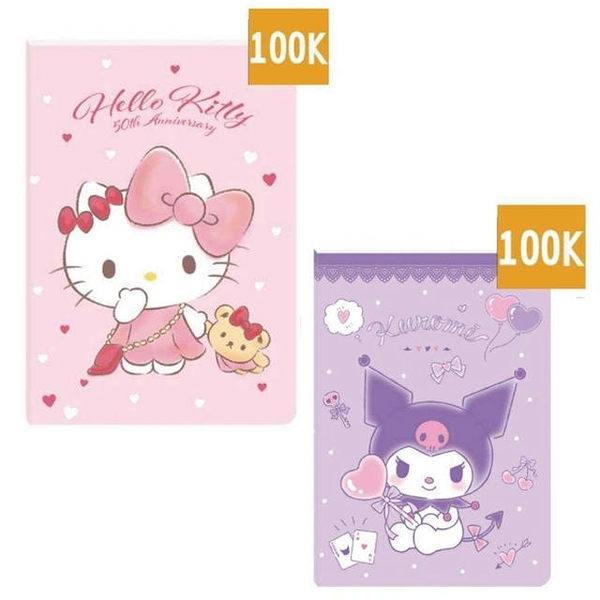 小禮堂 Sanrio 三麗鷗 100K定頁筆記本 (角色款) Kitty 酷洛米