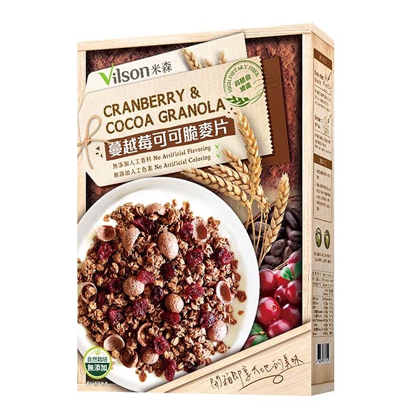 【米森 vilson】蔓越莓可可脆麥片 (350g/盒) 12盒