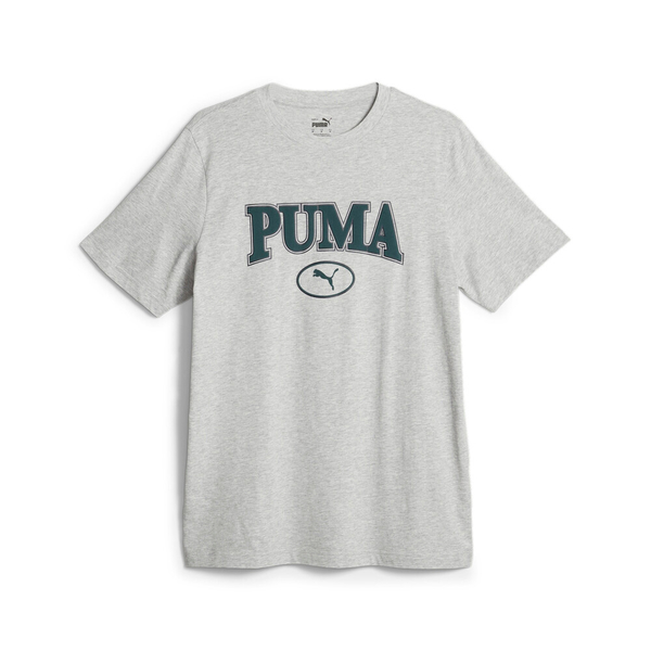 PUMA 短T 基本系列 SQUAD 灰 綠LOGO 短袖 T恤 男 67601304 product thumbnail 4