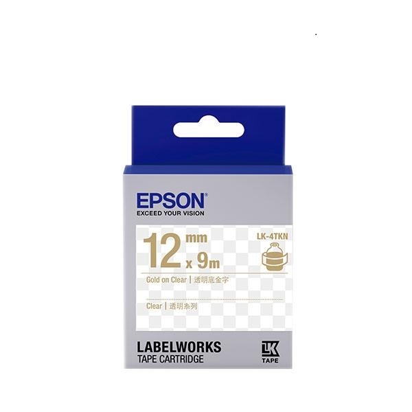 EPSON LK-4TKN 原廠標籤帶 (透明12mm )透明金 C53S654409
