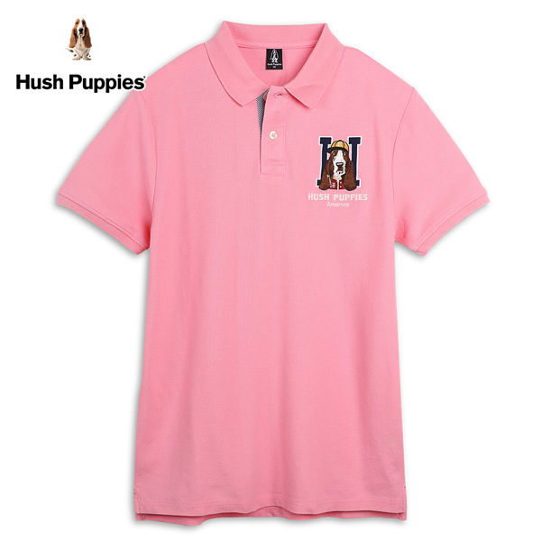 Hush Puppies POLO衫 男裝密西根美式休閒圖騰短袖POLO衫