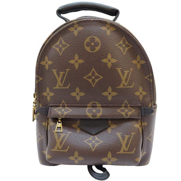 【二手名牌BRAND OFF】LOUIS VUITTON LV 路易威登 棕色 原花 PVC塗層帆布 Palm Spring Mini 後背包 M44873