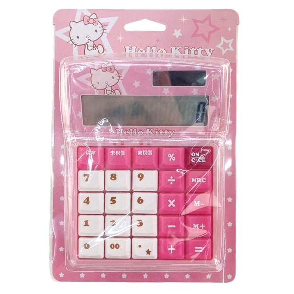 小禮堂 Hello Kitty 12位元商用計算機 (粉星星款) 4710884-959528 product thumbnail 3