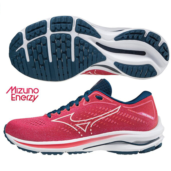 MIZUNO WAVE RIDER 25 女鞋 慢跑 ENERZY中底 避震 超寬楦 桃紅【運動世界】J1GD210601 product thumbnail 2