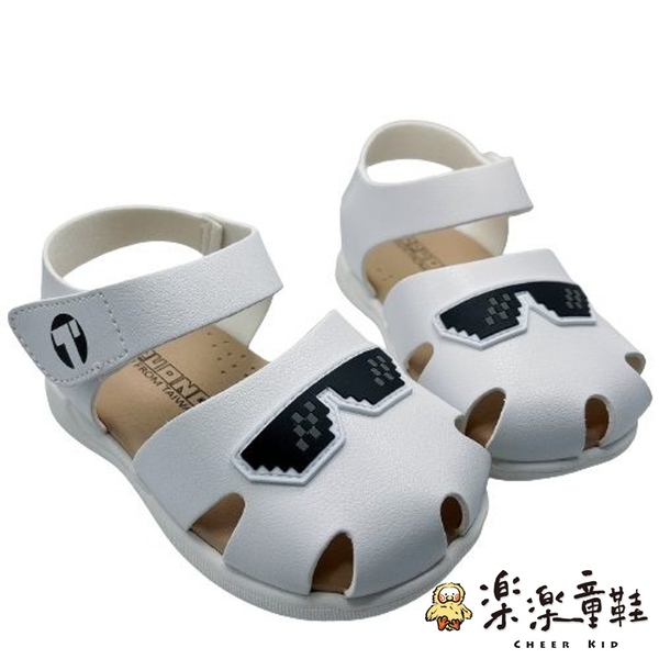 【菲斯質感生活購物】台灣製眼鏡造型學步涼鞋-白色 男童鞋 台灣製童鞋 學步鞋 兒童涼鞋