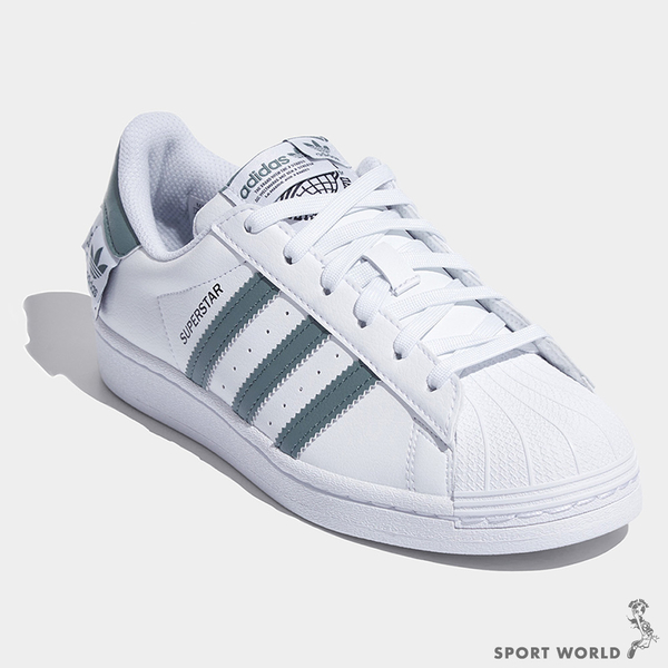 【現貨】Adidas Superstar 男鞋 女鞋 休閒鞋 標籤 白 綠 HQ6455 product thumbnail 4