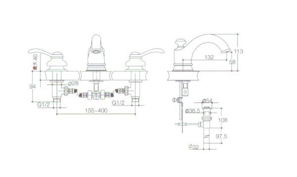 【麗室衛浴】美國KOHLER Fairfax 三孔古典八英吋三件式面用龍頭 K-8658K-CP product thumbnail 2