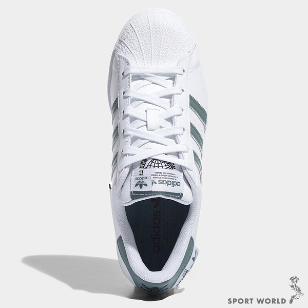 【現貨】Adidas Superstar 男鞋 女鞋 休閒鞋 標籤 白 綠 HQ6455 product thumbnail 6