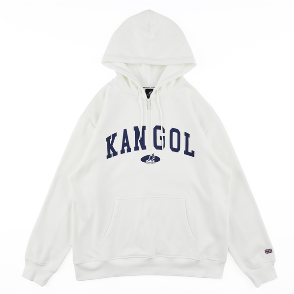 KANGOL 帽T 白 綠 半開襟 拉鍊 刷毛 連帽T 男女 63551050- product thumbnail 9