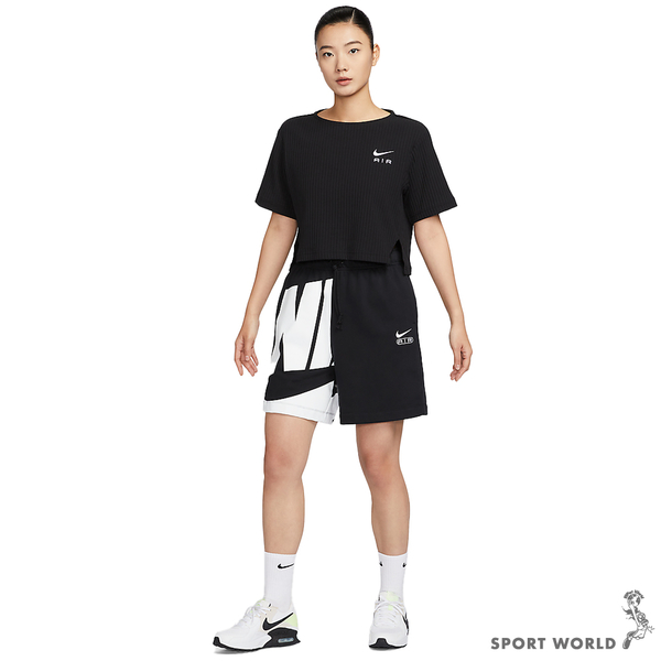 Nike 短褲 女裝 中腰 毛巾圈 棉 黑白【運動世界】FN2247-010 product thumbnail 4