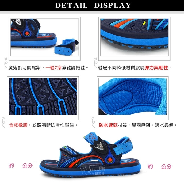 G.P童鞋．簡約休閒磁扣兩用涼拖鞋．藍/綠/紫【鞋鞋俱樂部】【255-G8669B】 product thumbnail 3